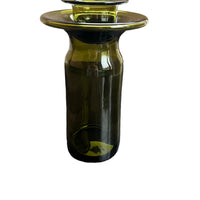 Hand Blown Norwegian Green Glass PLUS CC Candle Holder Norway