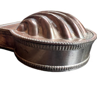 Vintage Silver Plated Shell Box with Glass Insert