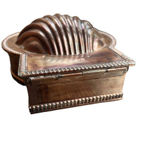 Vintage Silver Plated Shell Box with Glass Insert