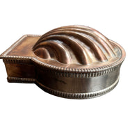 Vintage Silver Plated Shell Box with Glass Insert