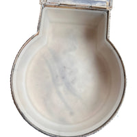 Vintage Silver Plated Shell Box with Glass Insert