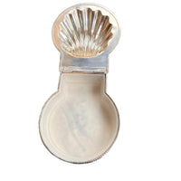 Vintage Silver Plated Shell Box with Glass Insert