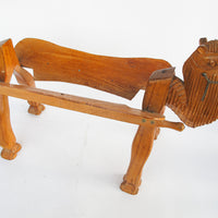 Wood Camel Saddle Holder Stool Bench with Cushion