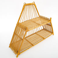 Triangular Geometric Wicker Shelf Wall Organizer Storage