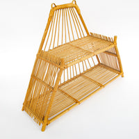 Triangular Geometric Wicker Shelf Wall Organizer Storage