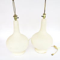 Set of Two Ceramic Midcentury Chilo Neutral Table Lamps
