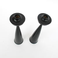 Set of 2 Midcentury Swedish Wood Candlesticks Made in Sweden
