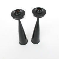 Set of 2 Midcentury Swedish Wood Candlesticks Made in Sweden