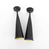 Set of 2 Midcentury Swedish Wood Candlesticks Made in Sweden