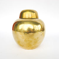Minimalist Brass Ginger Jar Container Vintage