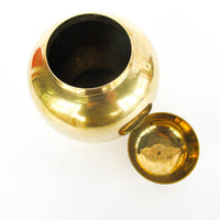 Minimalist Brass Ginger Jar Container Vintage