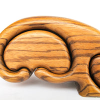 Midcentury Black Walnut Wood Fred Bus Sliding Tree Box