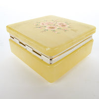 Italian Alabaster Box with Cherry Blossom Design Made in Italy