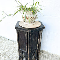 Tibetan Hexagon Wood Table Plant Stand