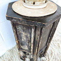 Tibetan Hexagon Wood Table Plant Stand