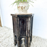 Tibetan Hexagon Wood Table Plant Stand