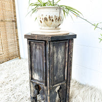 Tibetan Hexagon Wood Table Plant Stand