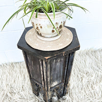 Tibetan Hexagon Wood Table Plant Stand