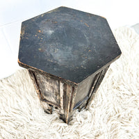 Tibetan Hexagon Wood Table Plant Stand