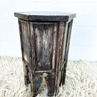 Tibetan Hexagon Wood Table Plant Stand