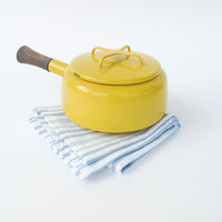 Yellow Midcentury Dansk French Pot with Lid and Wood handle