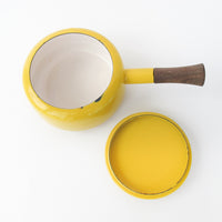Yellow Midcentury Dansk French Pot with Lid and Wood handle