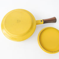 Yellow Midcentury Dansk French Pot with Lid and Wood handle