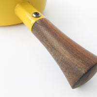Yellow Midcentury Dansk French Pot with Lid and Wood handle
