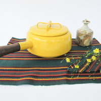 Yellow Midcentury Dansk French Pot with Lid and Wood handle