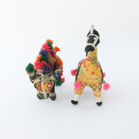 Indian Rajhastani Fabric Bull & Horse (Sold Separately)