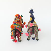 Indian Rajhastani Fabric Bull & Horse (Sold Separately)