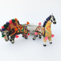 Indian Rajhastani Fabric Bull & Horse (Sold Separately)