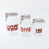 Set of 3 80's Glass Kitchen Canisters
