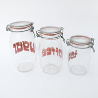 Set of 3 80's Glass Kitchen Canisters