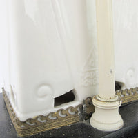 Set of 2 antique Blanc Chinoiserie Porcelain Foo Fu Dog Lamps with Shades