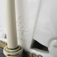 Set of 2 antique Blanc Chinoiserie Porcelain Foo Fu Dog Lamps with Shades