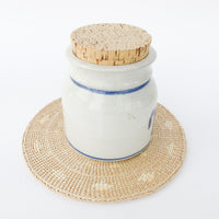 Ceramic Tobac Tobacco Pottery Jar with Cork Lid