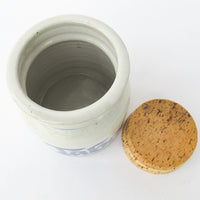 Ceramic Tobac Tobacco Pottery Jar with Cork Lid