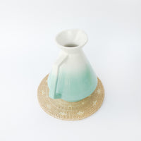 Midcentury USA Ceramic Green and White Pitcher