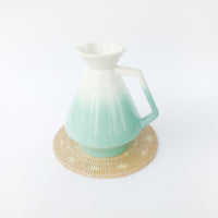 Midcentury USA Ceramic Green and White Pitcher