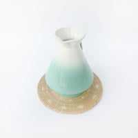 Midcentury USA Ceramic Green and White Pitcher