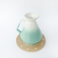 Midcentury USA Ceramic Green and White Pitcher