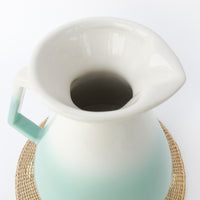 Midcentury USA Ceramic Green and White Pitcher