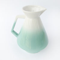 Midcentury USA Ceramic Green and White Pitcher