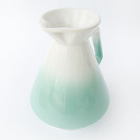 Midcentury USA Ceramic Green and White Pitcher