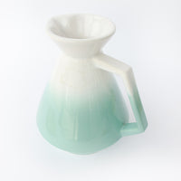 Midcentury USA Ceramic Green and White Pitcher