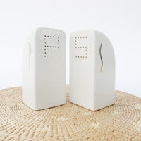 Art Deco Salt and Pepper Shakers White Ceramic