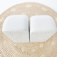 Art Deco Salt and Pepper Shakers White Ceramic