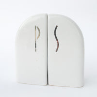 Art Deco Salt and Pepper Shakers White Ceramic