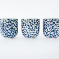 Set of 3 Pier One Japanese Floral Design Tea Cups